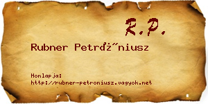 Rubner Petróniusz névjegykártya